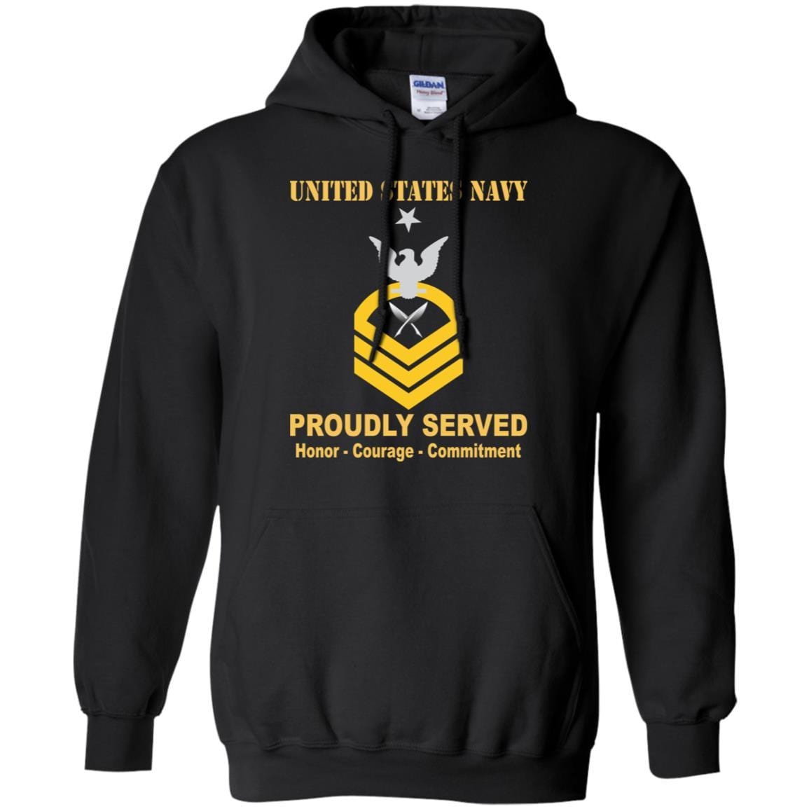 U.S Navy Yeoman Navy YN E-8 Rating Badges Proudly Served T-Shirt For Men On Front-TShirt-Navy-Veterans Nation