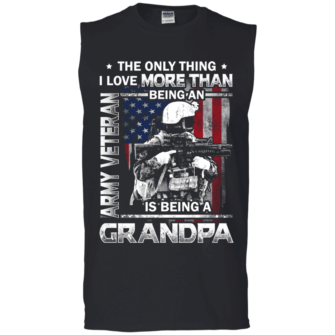 Army Veteran I love Being A Grandpa Men Front T Shirts-TShirt-Army-Veterans Nation