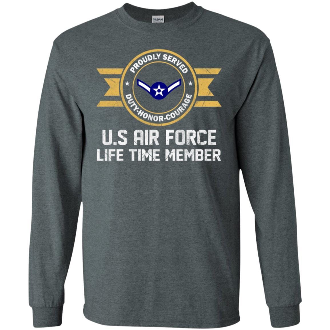 Life time member-US Air Force E-2 Airman Amn E2 Ranks Enlisted Airman Rank Men T Shirt On Front-TShirt-USAF-Veterans Nation