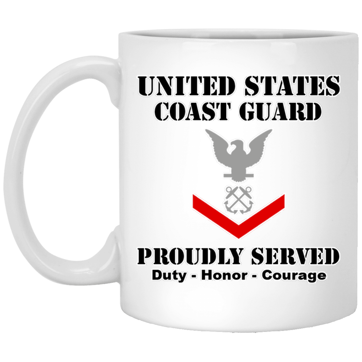 US Coast Guard E-4 Petty Officer Third Class E4 PO3 Petty Officer Ranks White Coffee Mug - Stainless Travel Mug-Mug-USCG-Collar-Veterans Nation