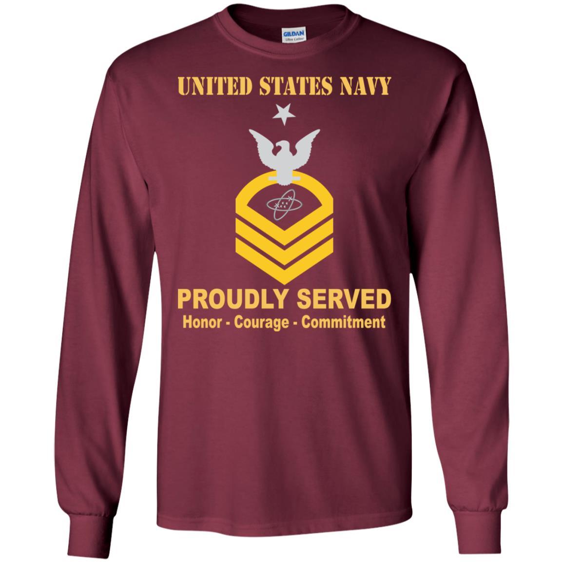 U.S Navy Electronics technician Navy ET E-8 Rating Badges Proudly Served T-Shirt For Men On Front-TShirt-Navy-Veterans Nation