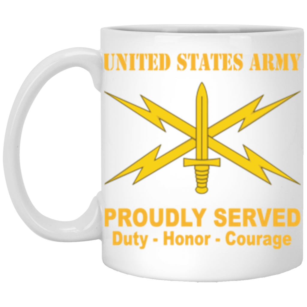 US Army Cyber Corps Proudly Served Core Values 11 oz. White Mug-Drinkware-Veterans Nation