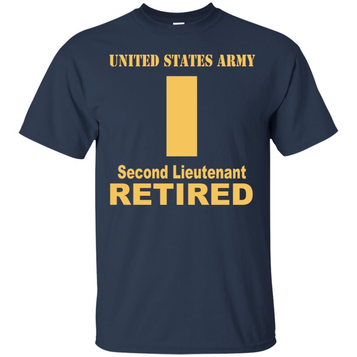 US Army O-1 Second Lieutenant O1 2LT Commissioned Officer Retired Men T Shirt On Front-TShirt-Army-Veterans Nation