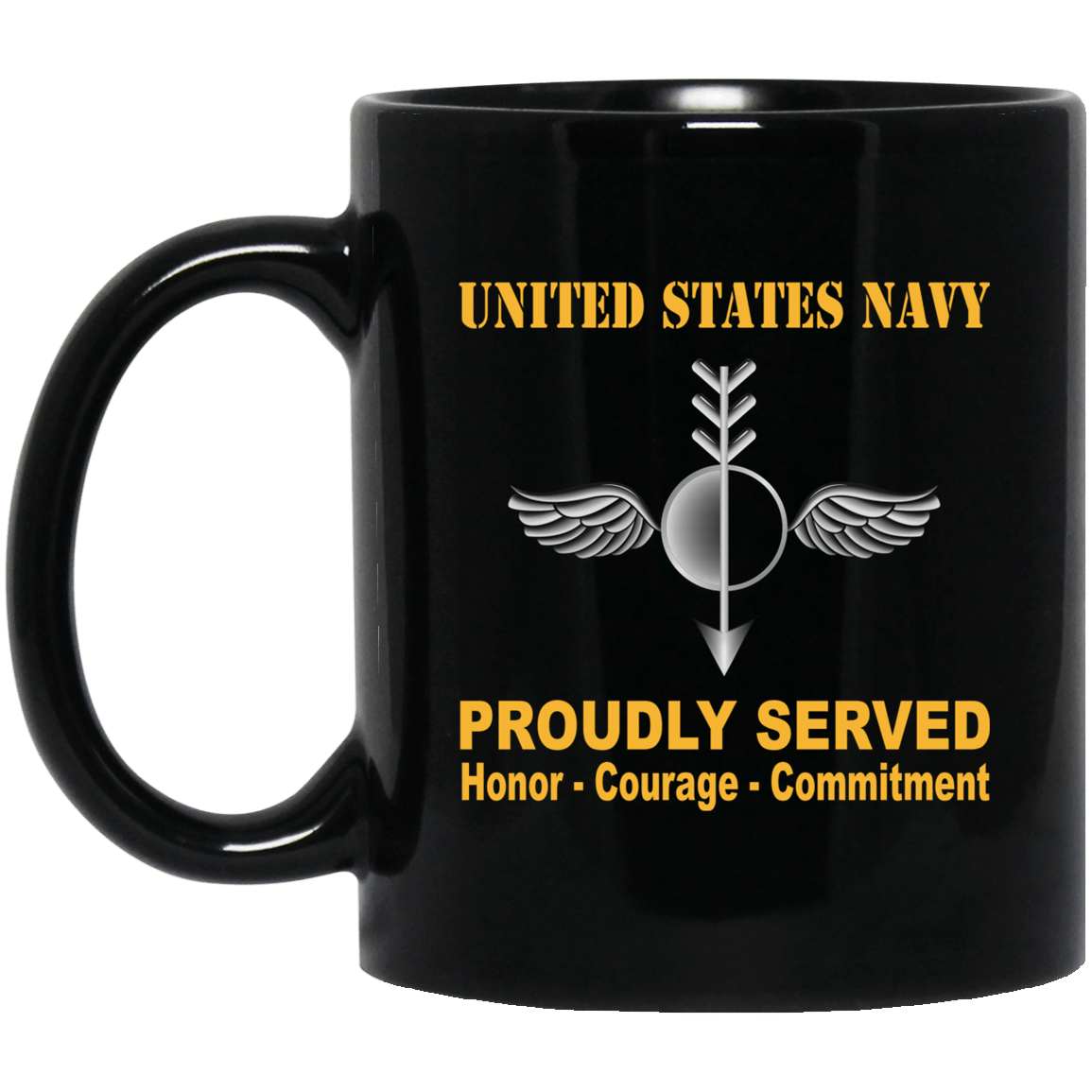 Navy Aerographers Mate Navy AG Proudly Served Black Mug 11 oz - 15 oz-Mug-Navy-Rate-Veterans Nation