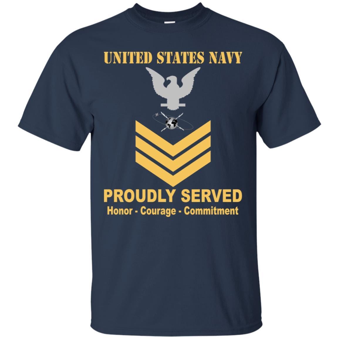 Navy Mass Communications Specialist Navy MC E-6 Rating Badges Proudly Served T-Shirt For Men On Front-TShirt-Navy-Veterans Nation