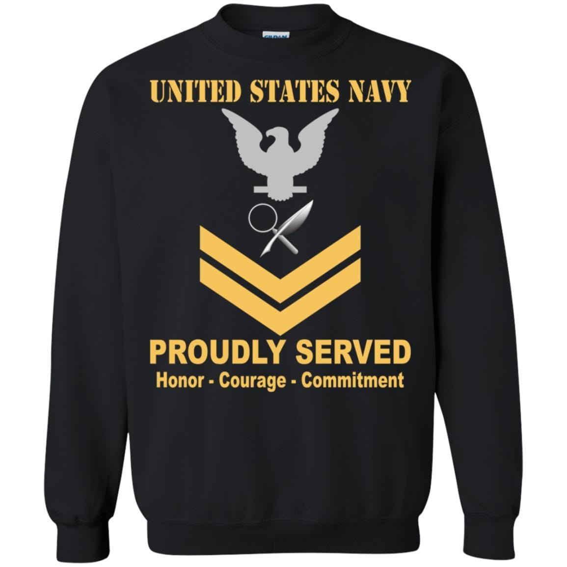 Navy Intelligence Specialist Navy IS E-5 Rating Badges Proudly Served T-Shirt For Men On Front-TShirt-Navy-Veterans Nation