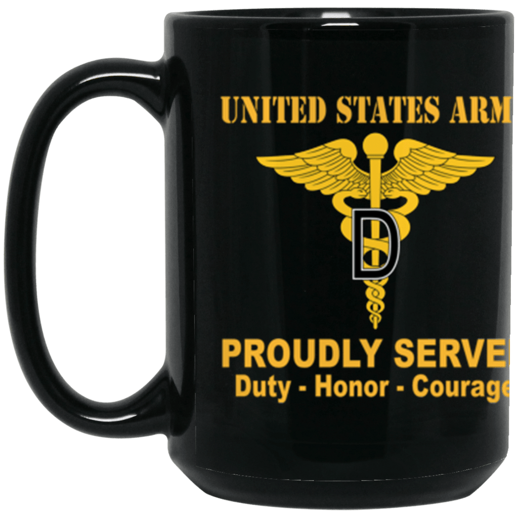 US Army Dental Corps Proudly Served Core Values 15 oz. Black Mug-Drinkware-Veterans Nation