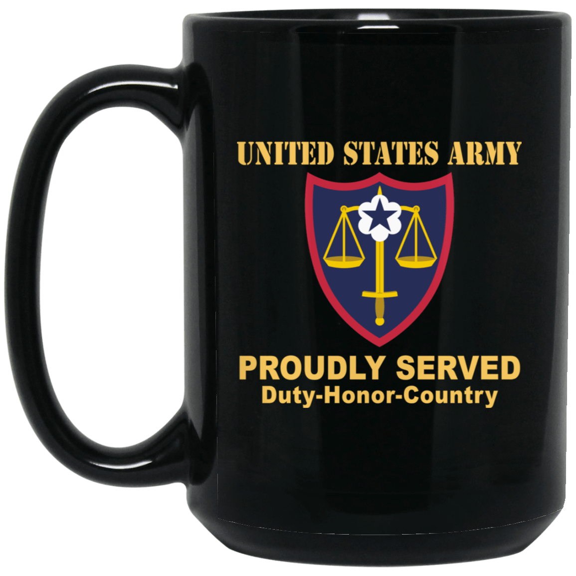 US ARMY TRIAL DEFENSE SERVICE- 11 oz - 15 oz Black Mug-Mug-Army-CSIB-Veterans Nation