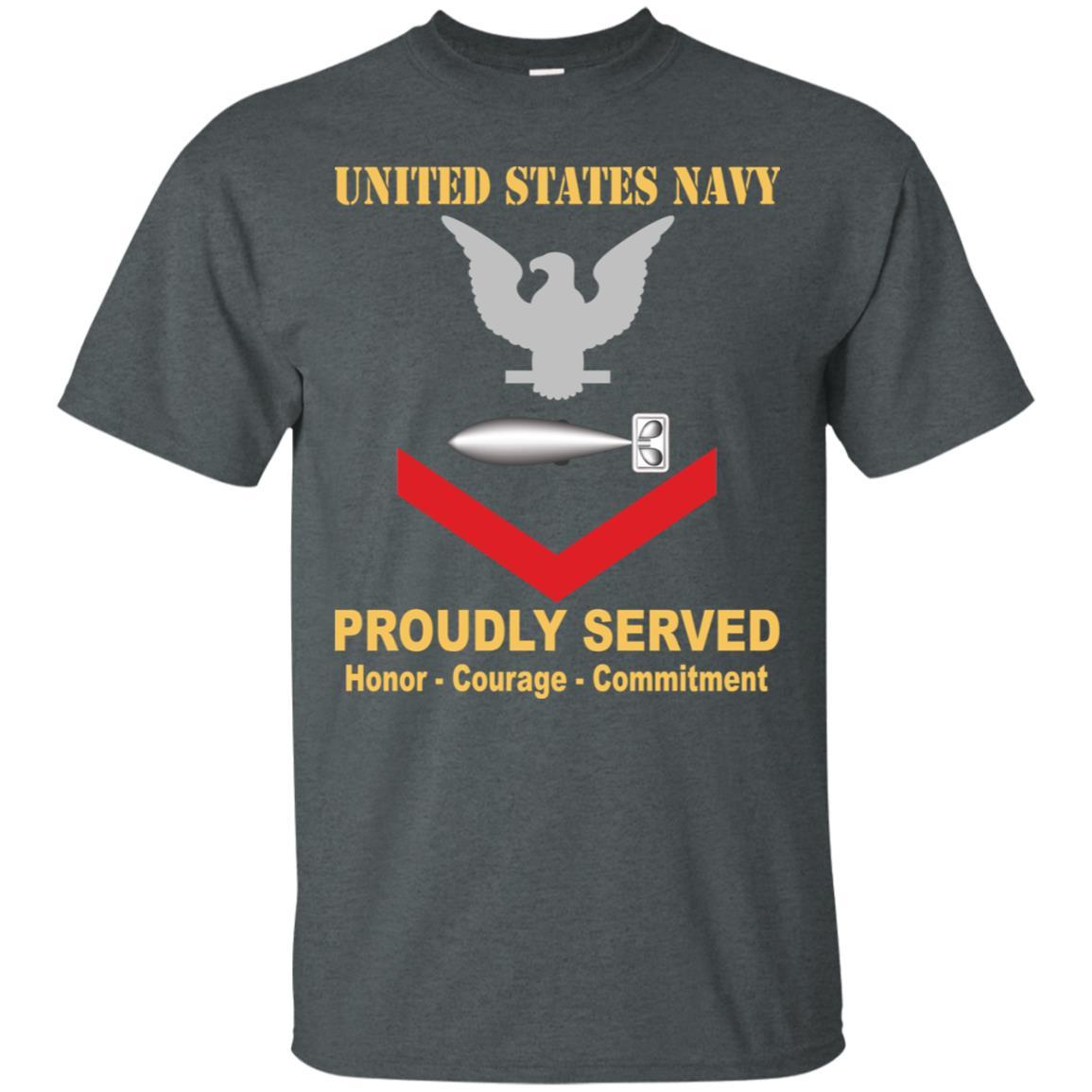 U.S Navy Torpedoman's mate Navy TM E-4 Rating Badges Proudly Served T-Shirt For Men On Front-TShirt-Navy-Veterans Nation