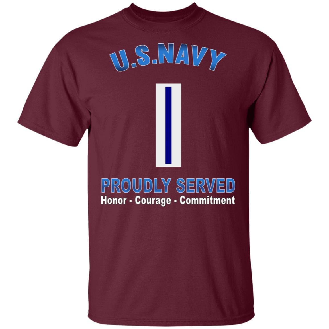 US Navy W-5 Chief Warrant Officer 5 W5 CW5 Warrant Officer Ranks Proudly Served T-Shirt On Front-Apparel-Veterans Nation