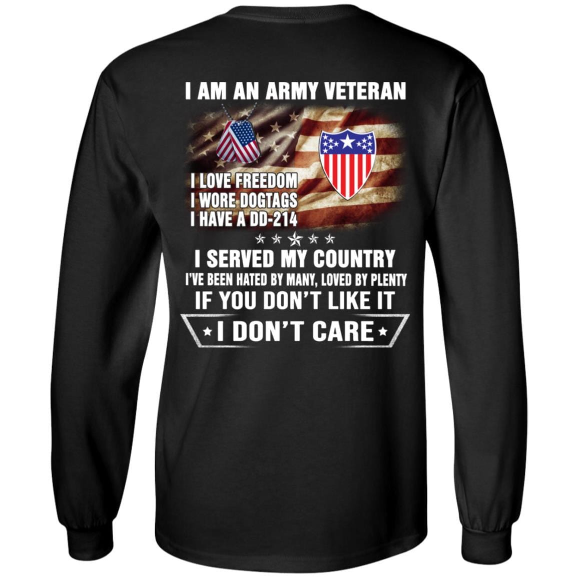 T-Shirt "I Am An Army Adjutant General Veteran" On Back-TShirt-Army-Veterans Nation