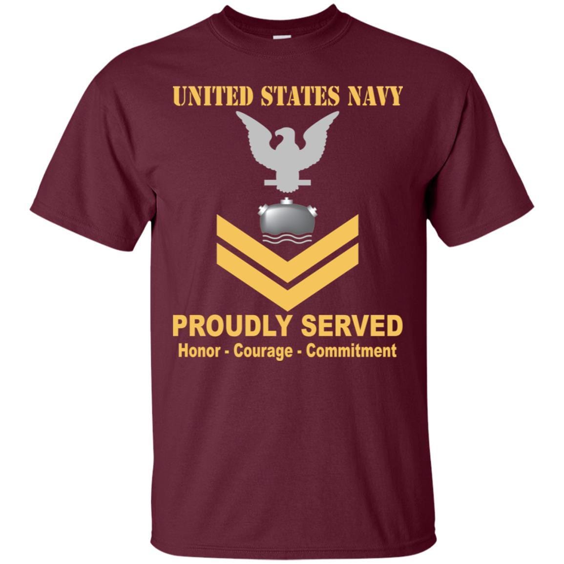 Navy Mineman Navy MN E-5 Rating Badges Proudly Served T-Shirt For Men On Front-TShirt-Navy-Veterans Nation