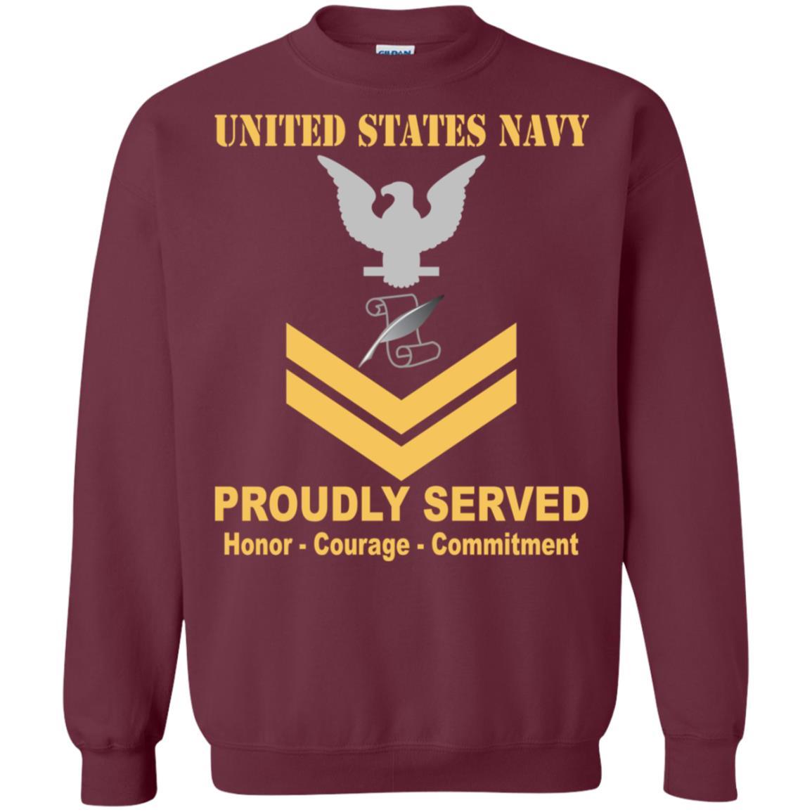 Navy Journalist Navy JO E-5 Rating Badges Proudly Served T-Shirt For Men On Front-TShirt-Navy-Veterans Nation