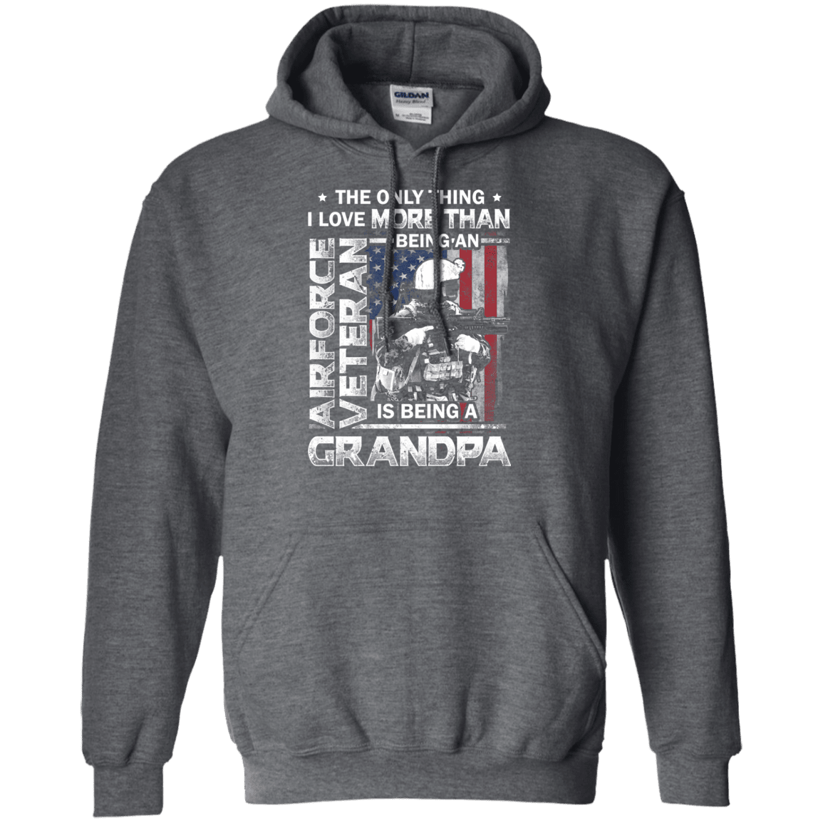 Military T-Shirt "Airforce Veteran I love Being A Grandpa Men" Front-TShirt-General-Veterans Nation