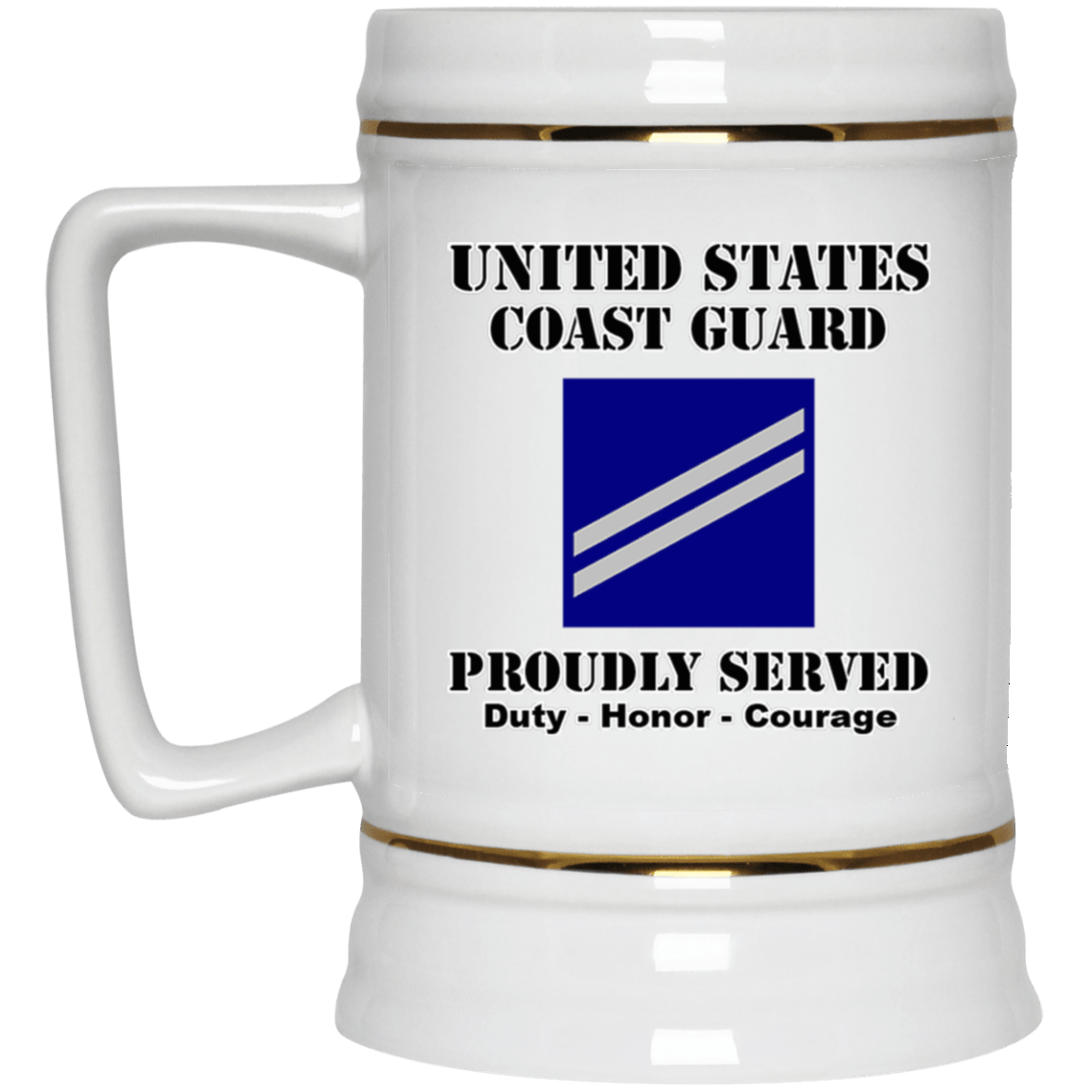 US Coast Guard E-2 Seaman Apprentice E2 SA Seaman Ranks White Coffee Mug - Stainless Travel Mug-Mug-USCG-Collar-Veterans Nation