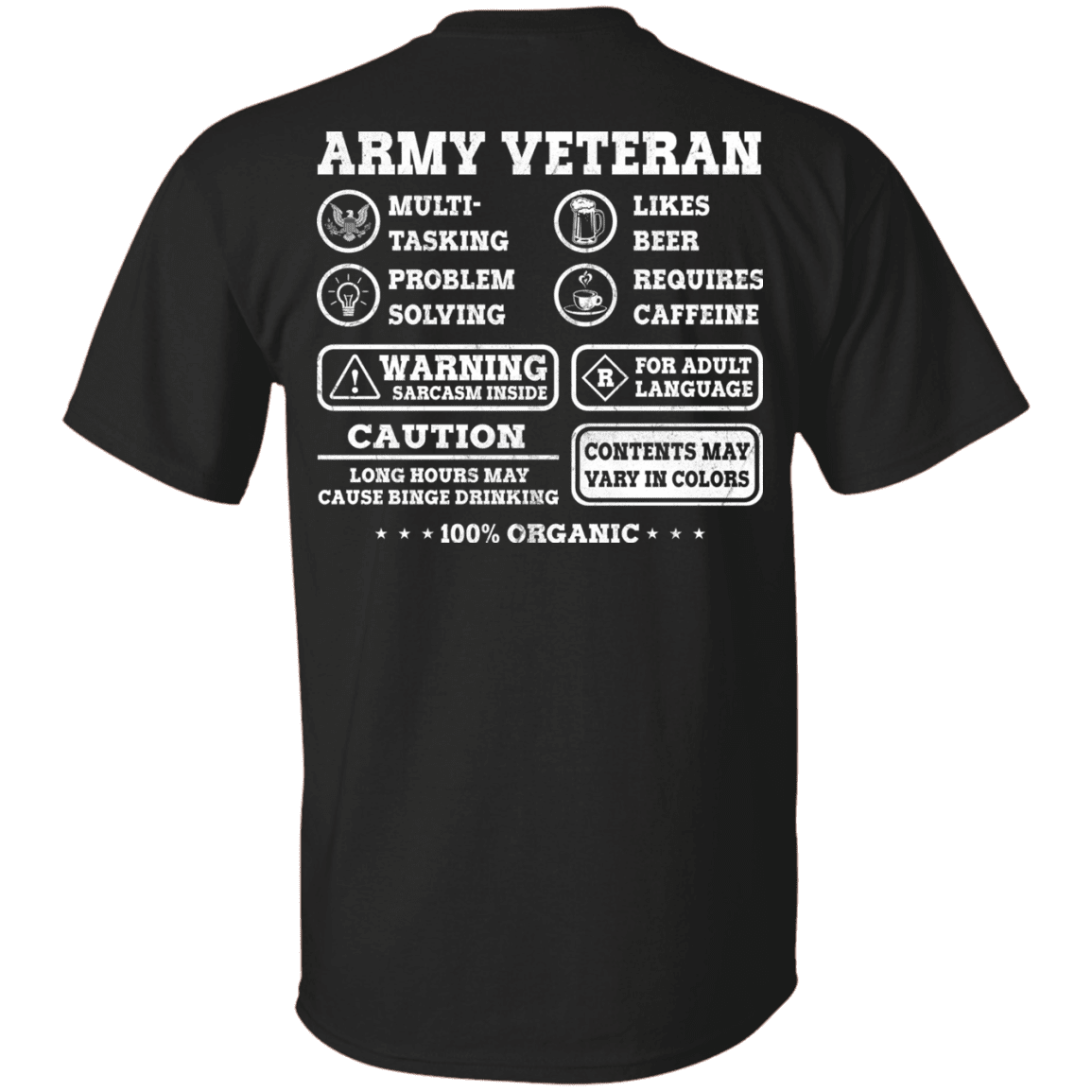 Army Veteran Multitasking Sarcasm Men Back T Shirts-TShirt-Army-Veterans Nation