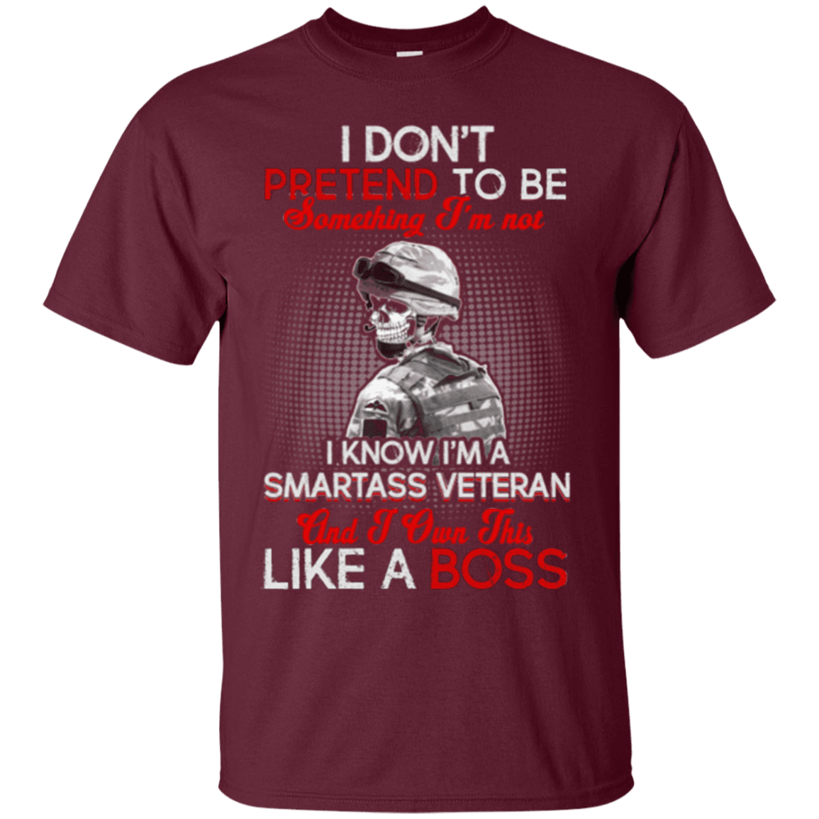 Military T-Shirt "Smartass Veteran Like a Boss"-TShirt-General-Veterans Nation