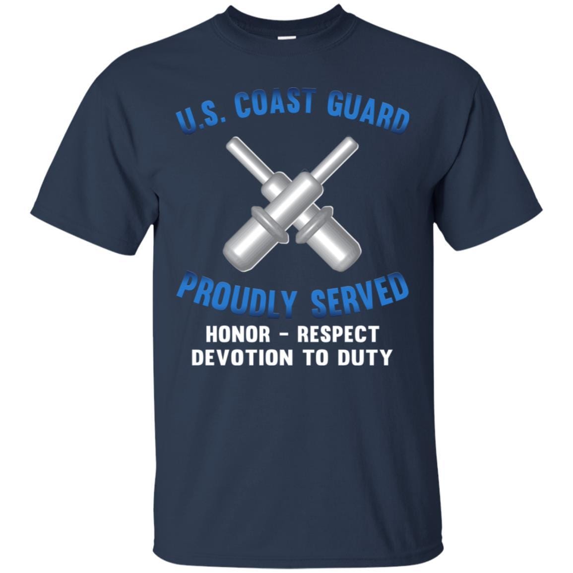 US Coast Guard Gunner's Mate GM Logo Proudly Served T-Shirt For Men On Front-TShirt-USCG-Veterans Nation