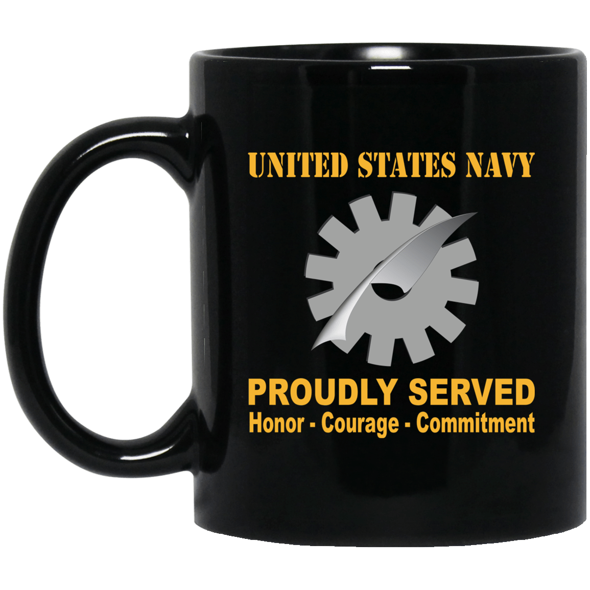 Navy Data Processing Technician Navy DP Proudly Served Black Mug 11 oz - 15 oz-Mug-Navy-Rate-Veterans Nation