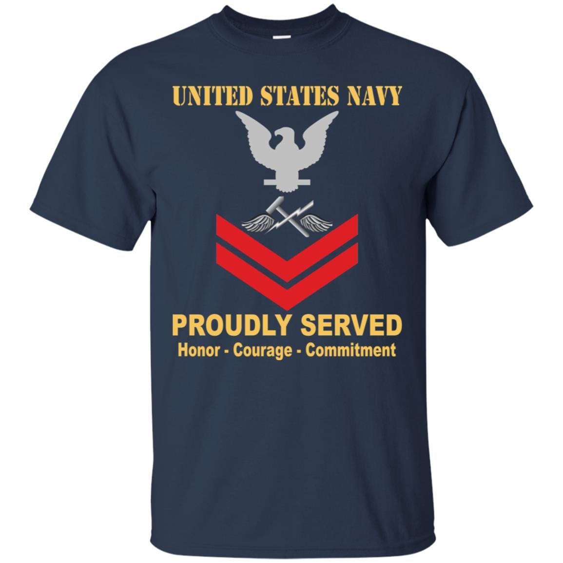 Navy Aviation Support Equipment Tech Navy AS E-5 Rating Badges Proudly Served T-Shirt For Men On Front-TShirt-Navy-Veterans Nation