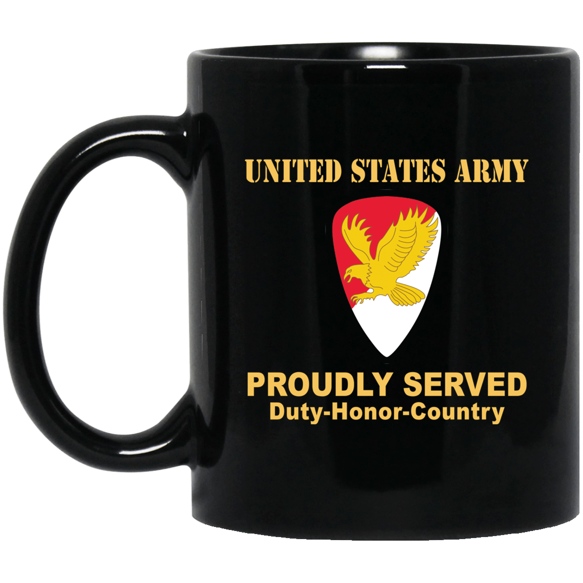 US ARMY 21ST CAVALRY BRIGADE- 11 oz - 15 oz Black Mug-Mug-Army-CSIB-Veterans Nation