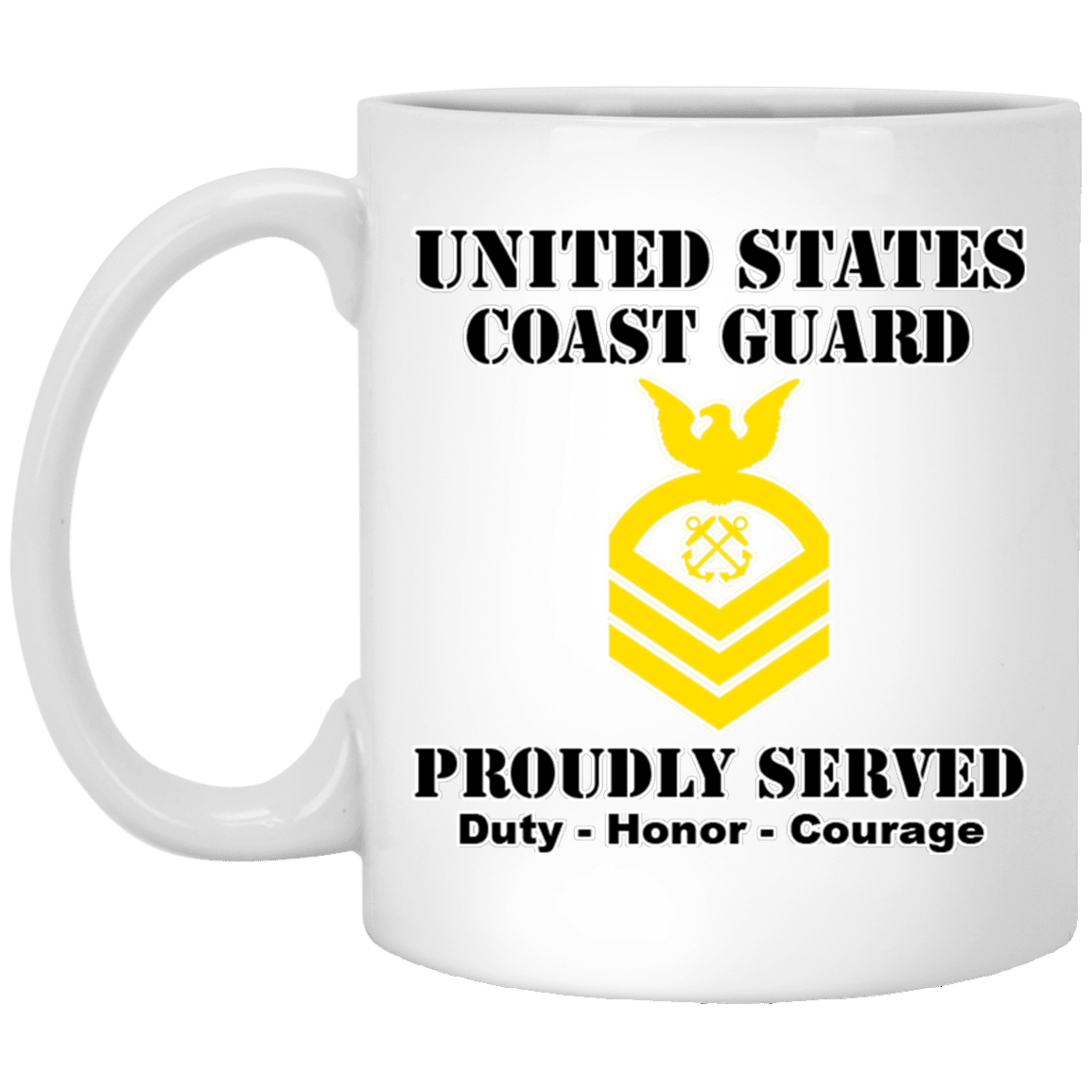 US Coast Guard E-7 Chief Petty Officer E7 CPO Chief Petty Officer Ranks White Coffee Mug - Stainless Travel Mug-Mug-USCG-Collar-Veterans Nation