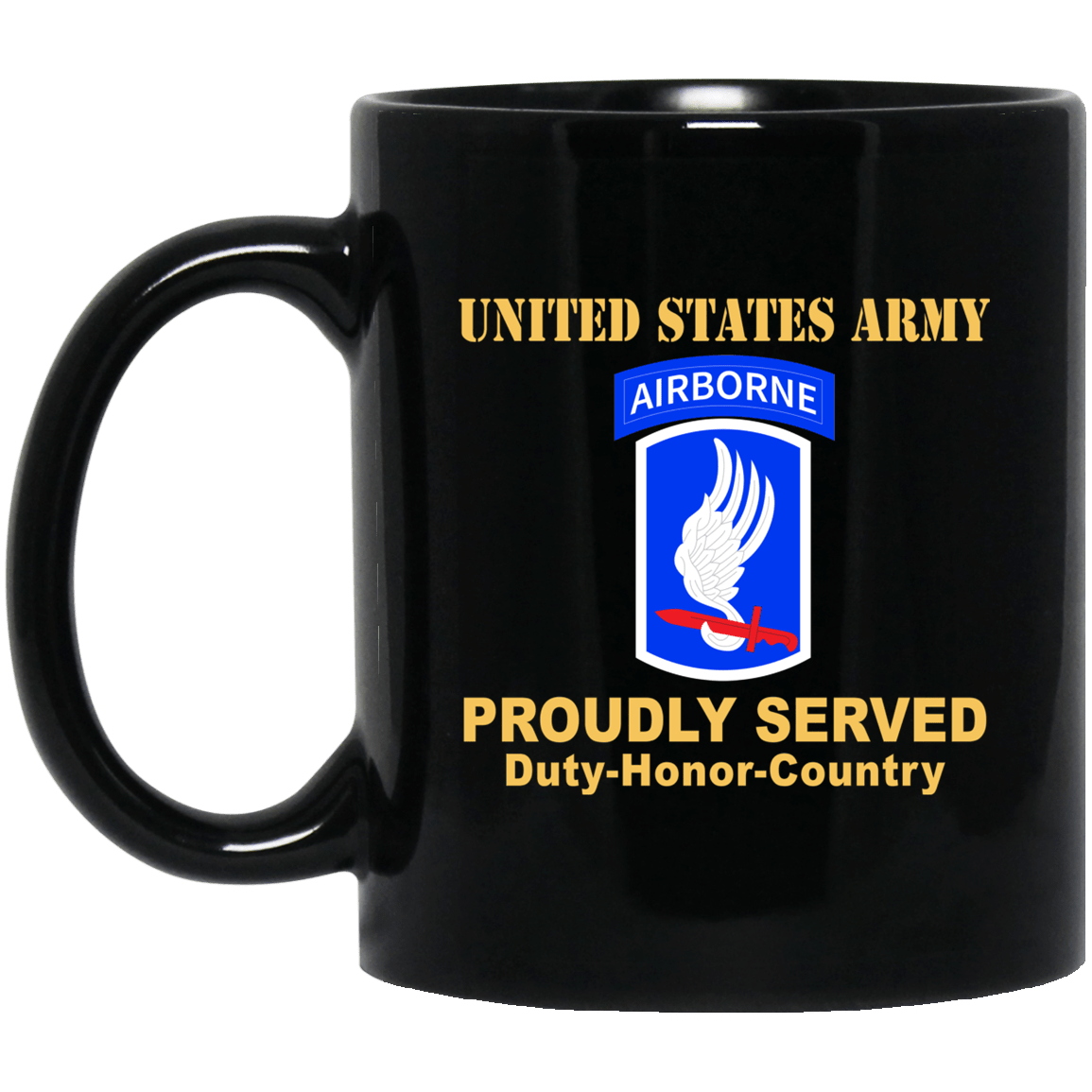 US ARMY 173RD AIRBORNE BRIGADE- 11 oz - 15 oz Black Mug-Mug-Army-CSIB-Veterans Nation