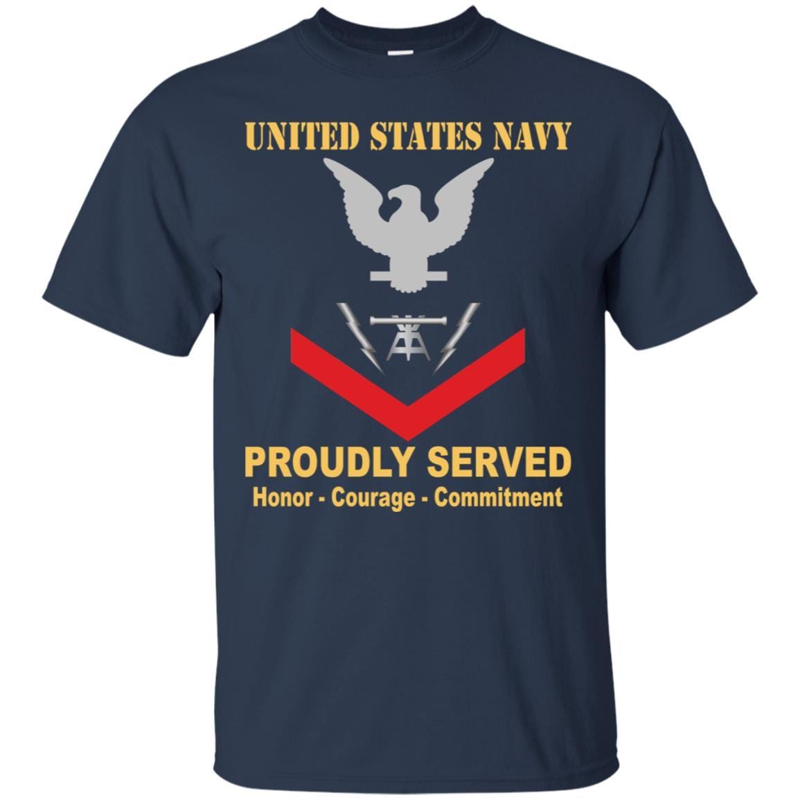 Navy Fire Controlman Navy FC E-4 Rating Badges Proudly Served T-Shirt For Men On Front-TShirt-Navy-Veterans Nation