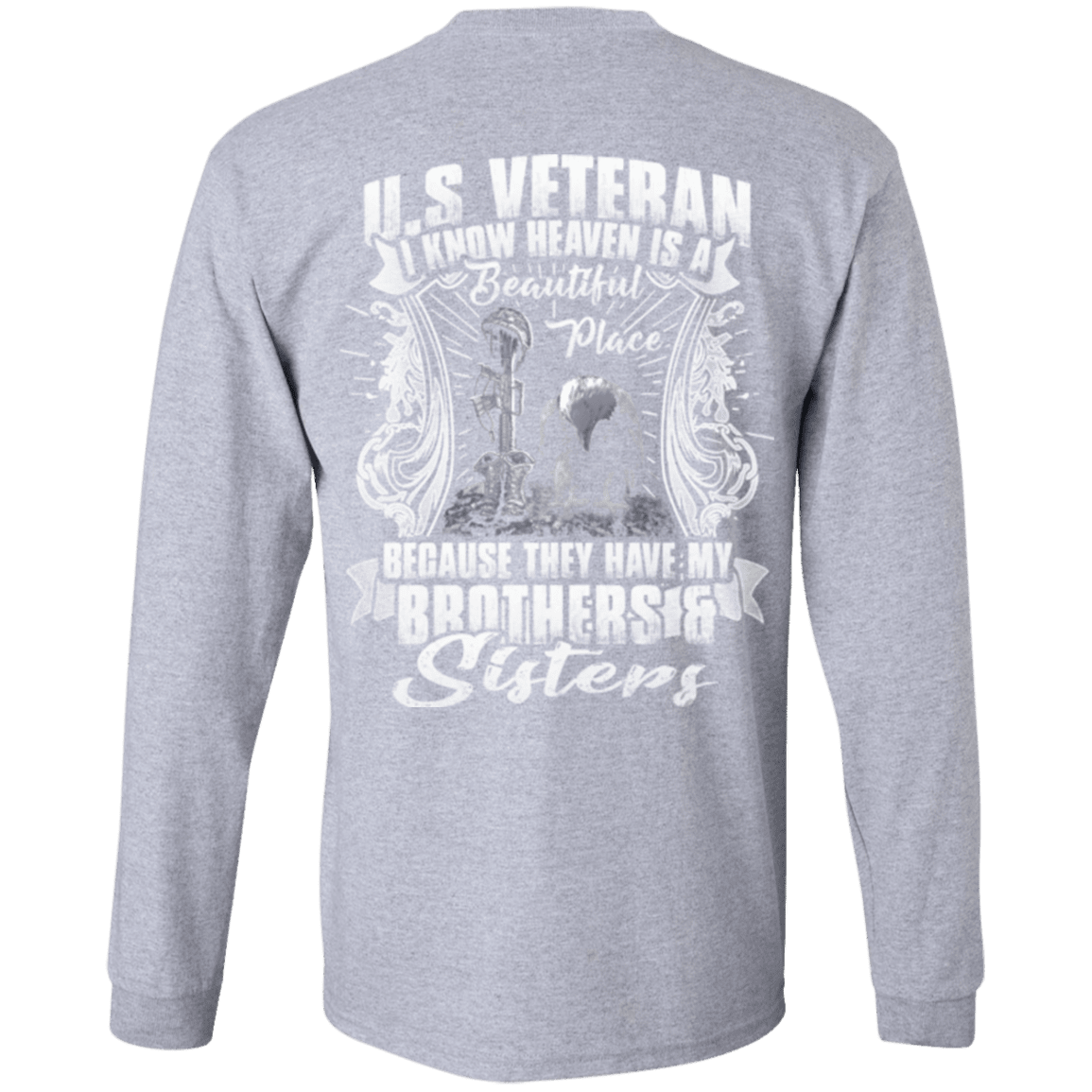 Military T-Shirt "Heaven Is The Beautiful Place With Brothers And Sisters Veteran"-TShirt-General-Veterans Nation