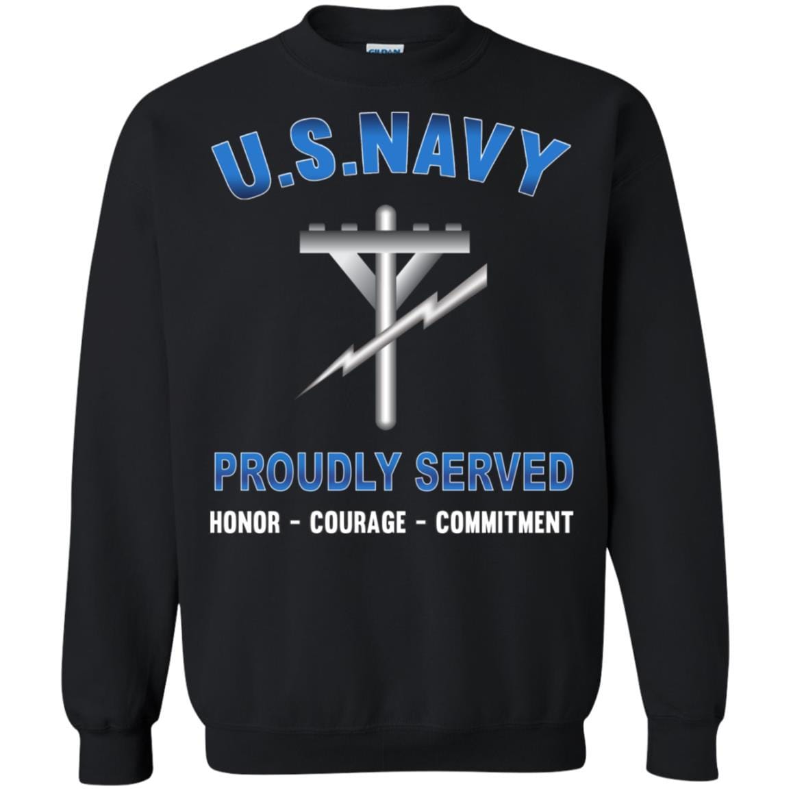 Navy Construction Electrician Navy CE - Proudly Served T-Shirt For Men On Front-TShirt-Navy-Veterans Nation