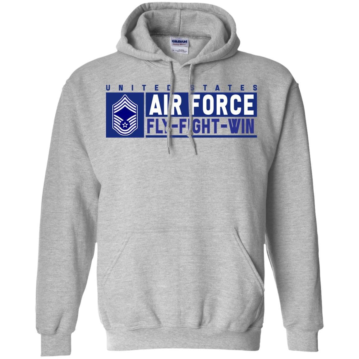 US Air Force E-9 Chief Master Sergeant Fly - Fight - Win Long Sleeve - Pullover Hoodie-TShirt-USAF-Veterans Nation