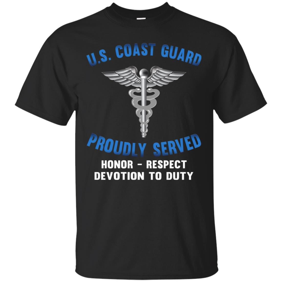 US Coast Guard Health Services Technician HS Logo Proudly Served T-Shirt For Men On Front-TShirt-USCG-Veterans Nation