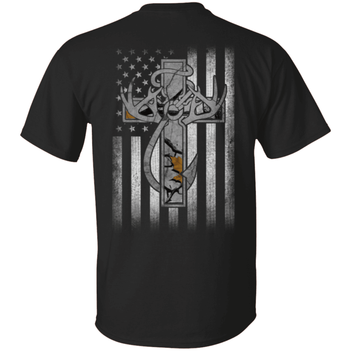 Military T-Shirt "Hunting Faith Flag Veteran"-TShirt-General-Veterans Nation