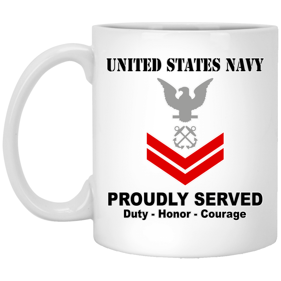 US Navy E-5 Petty Officer Second Class E5 PO2 Noncommissioned Officer Ranks T shirt White Coffee Mug - Stainless Travel Mug-Mug-Navy-Collar-Veterans Nation