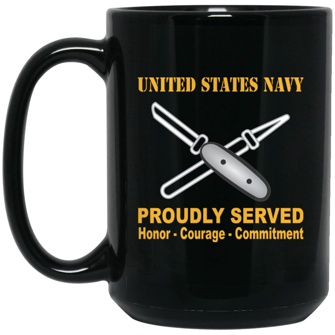 Navy Lithographer Navy LI Proudly Served Black Mug 11 oz - 15 oz-Mug-Navy-Rate-Veterans Nation