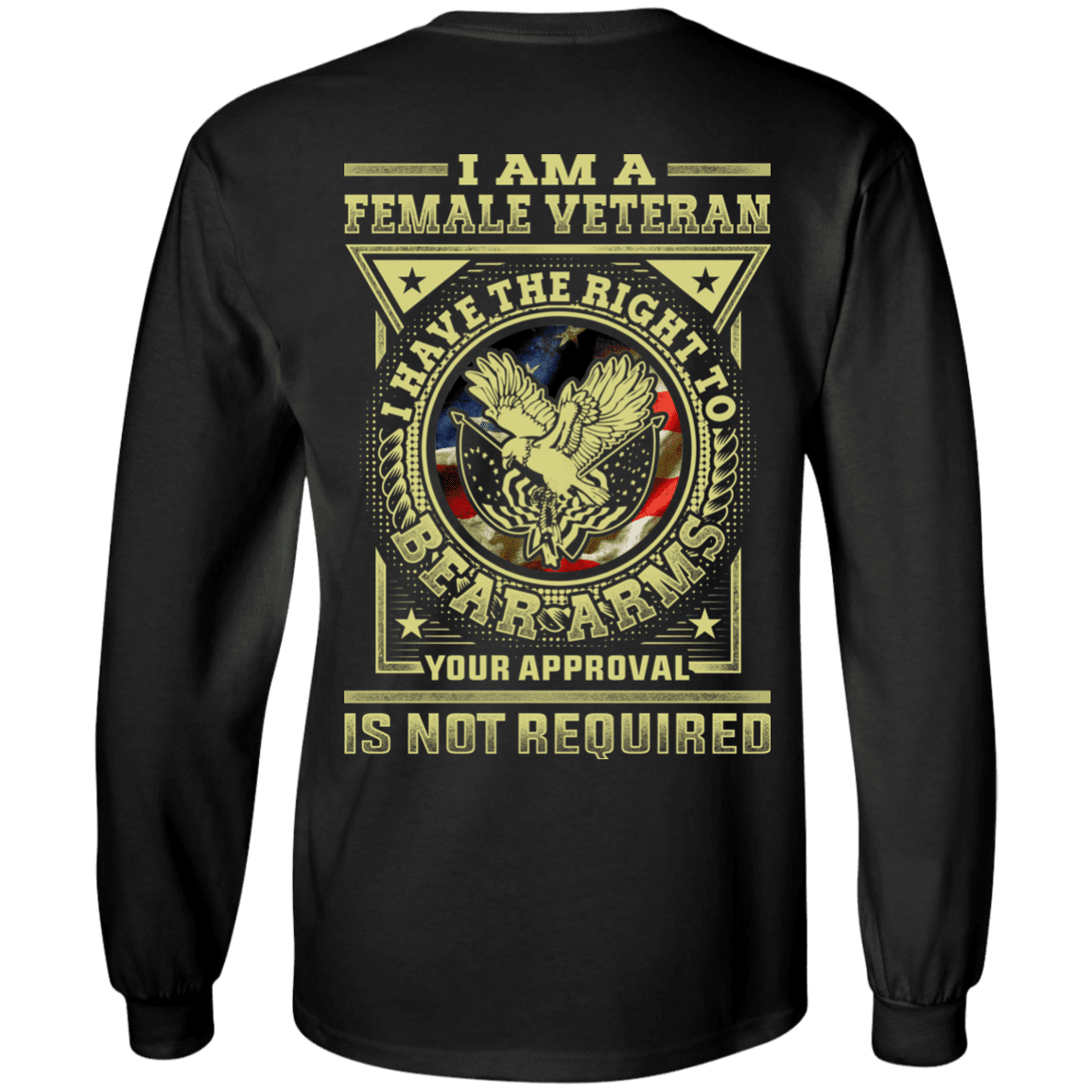 Military T-Shirt "Female Veteran Have the Right To Bear Arms Back"-TShirt-General-Veterans Nation