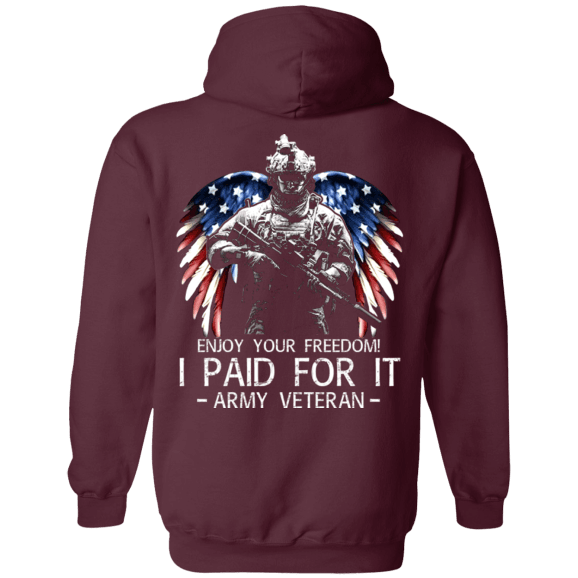 Army Veteran - Enjoy your freedom I paid for it Men Back T Shirts-TShirt-Army-Veterans Nation