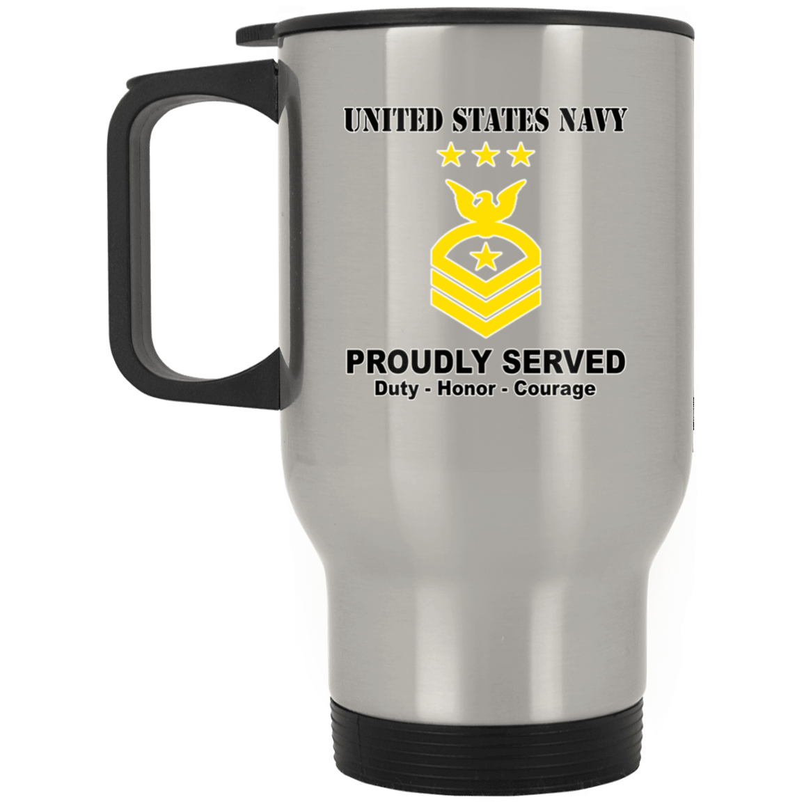 US Navy E-9 Master Chief Petty Officer Of The Navy E9 MCPON Senior Enlisted Advisor T shirt White Coffee Mug - Stainless Travel Mug-Mug-Navy-Collar-Veterans Nation