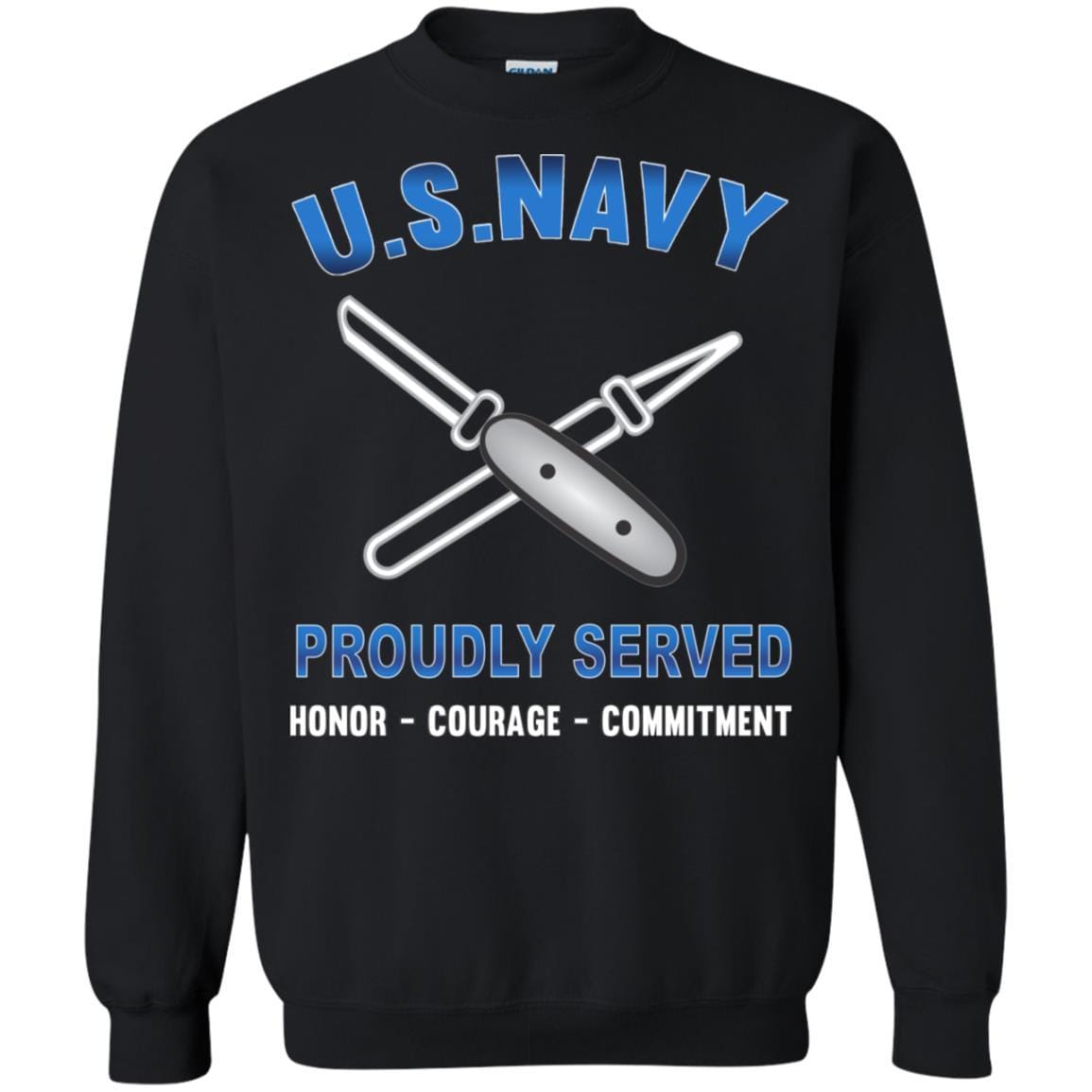 Navy Lithographer Navy LI - Proudly Served T-Shirt For Men On Front-TShirt-Navy-Veterans Nation