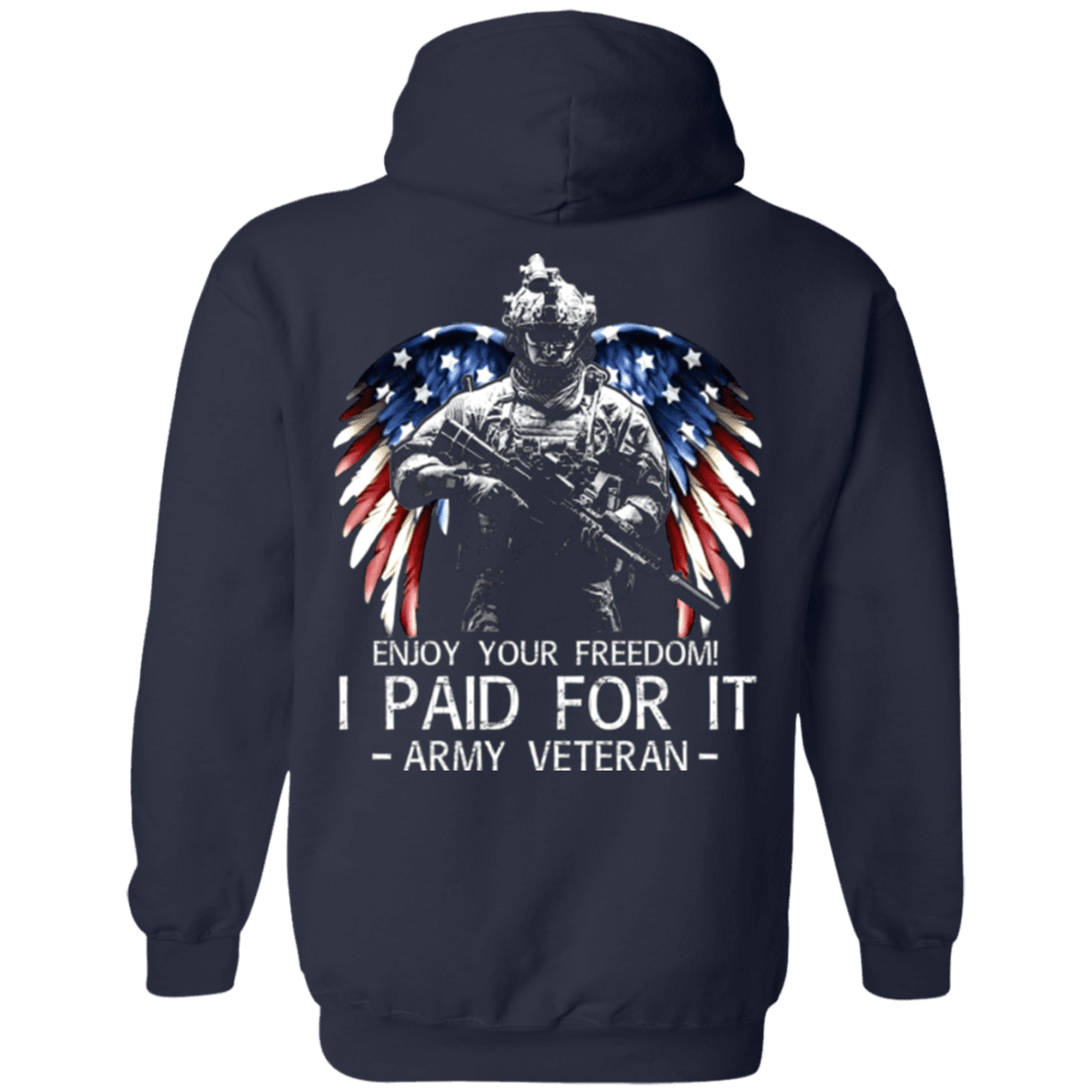 Army Veteran - Enjoy your freedom I paid for it Men Back T Shirts-TShirt-Army-Veterans Nation