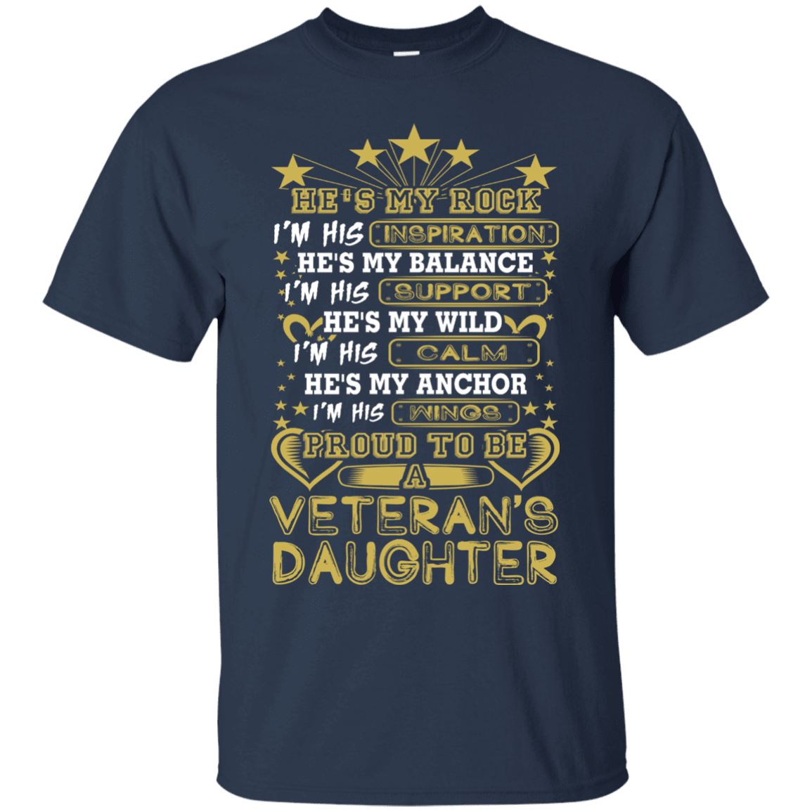 Military T-Shirt "Proud To Be A Veteran's Daughter"-TShirt-General-Veterans Nation