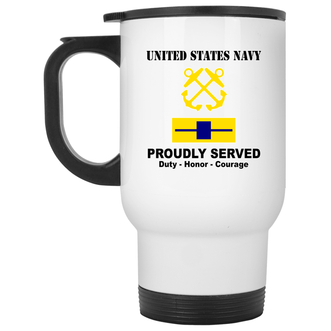 US Navy W-5 Chief Warrant Officer 5 W5 CW5 Warrant Officer Ranks T shirt White Coffee Mug - Stainless Travel Mug-Mug-Navy-Officer-Veterans Nation