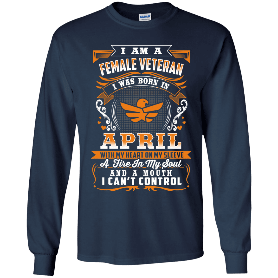 Military T-Shirt "Female Veteran Born In April"-TShirt-General-Veterans Nation