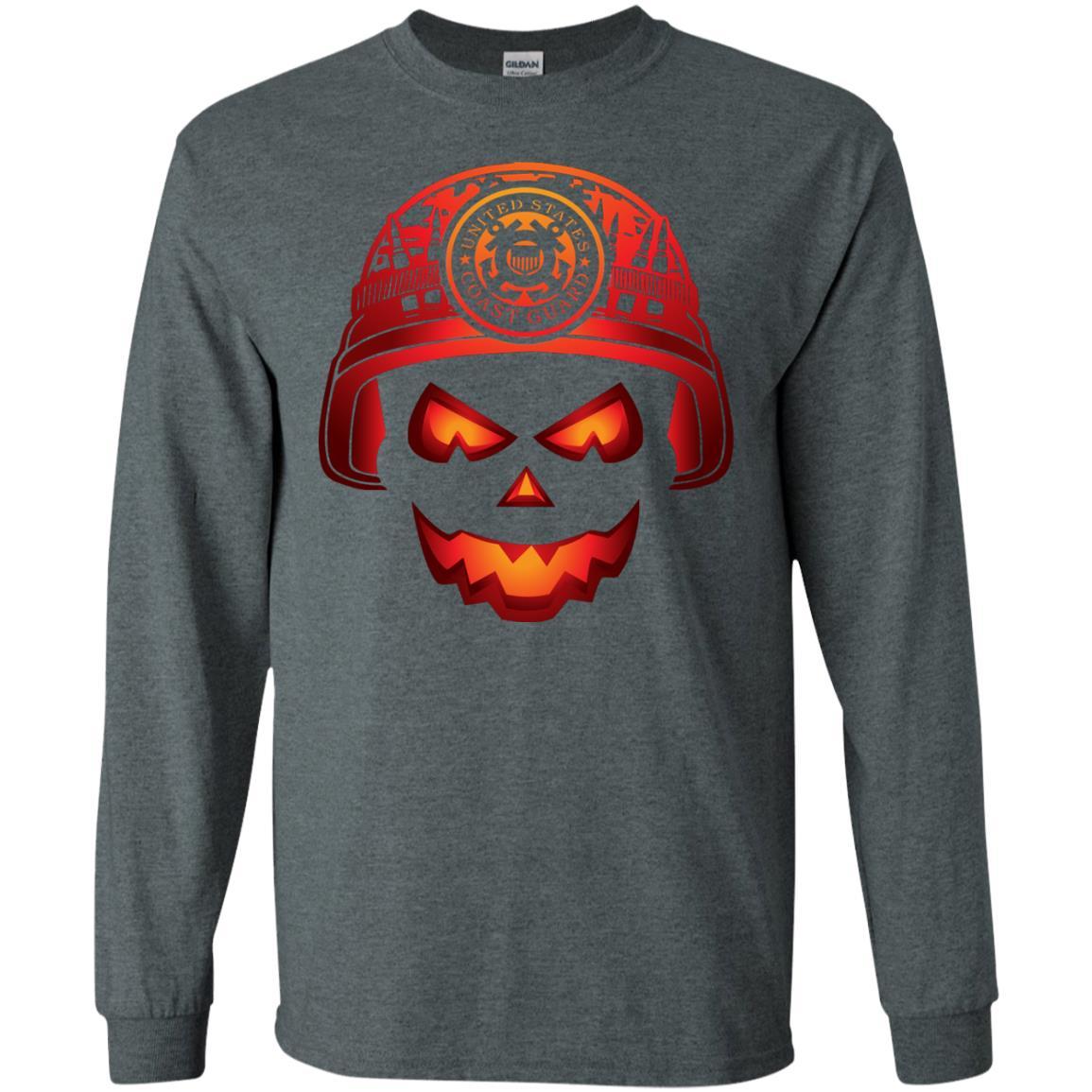 USCG Coast Guard Skull Halloween Men T Shirt On Front-TShirt-USCG-Veterans Nation