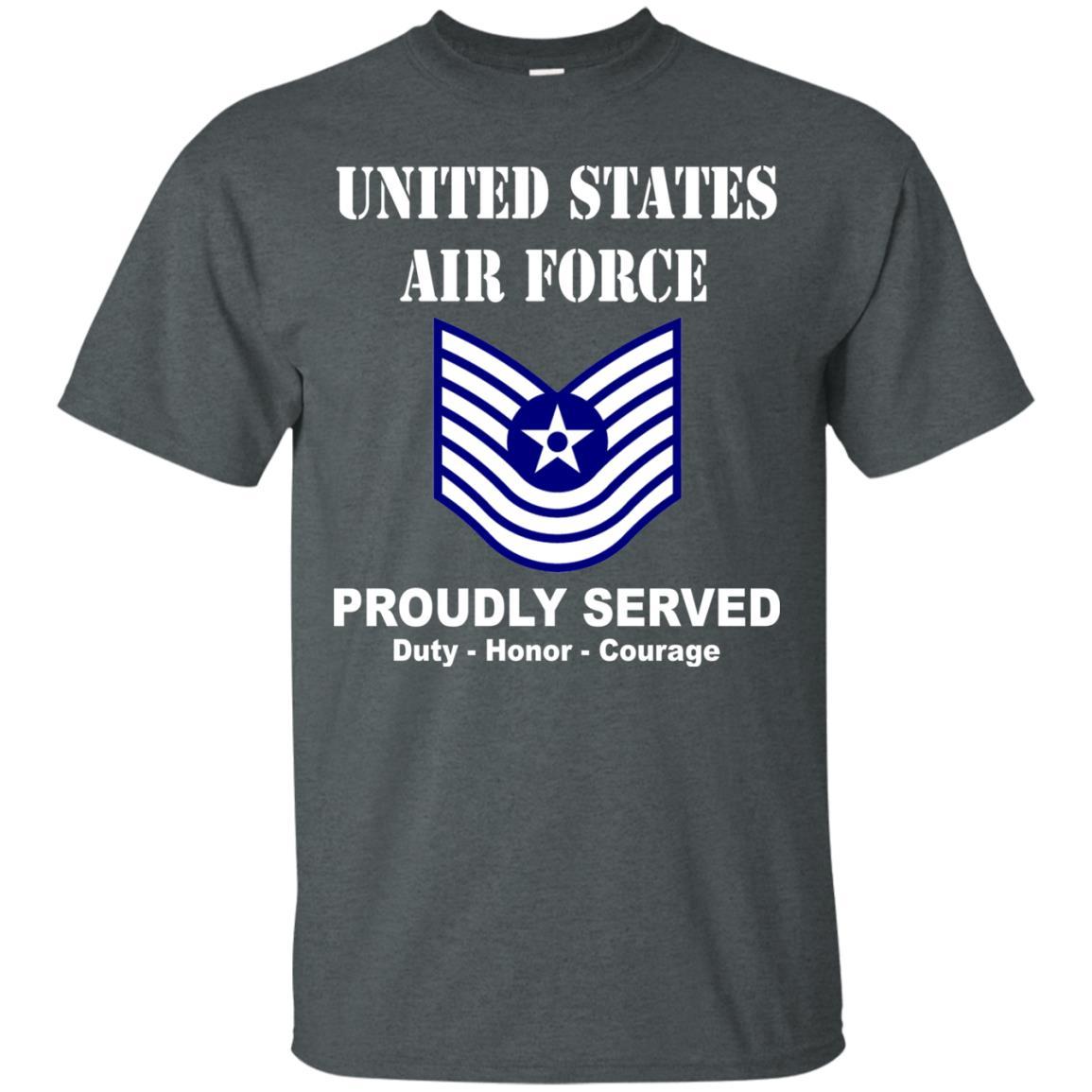 US Air Force E-7 Old Style E7 Noncommissioned Officer Ranks Men Front T Shirt-TShirt-USAF-Veterans Nation