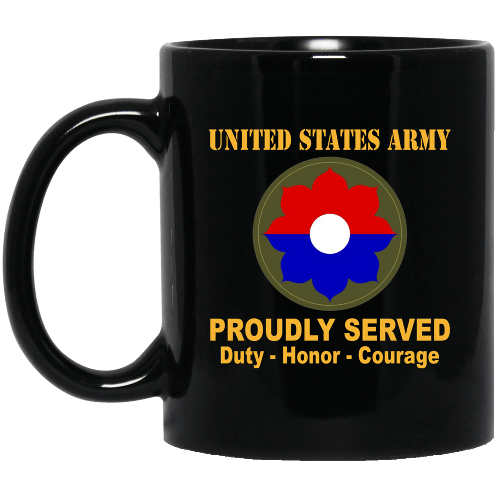 U.S. Army 9th Infantry Division 11 oz - 15 oz Black Mug-Mug-Army-CSIB-Veterans Nation