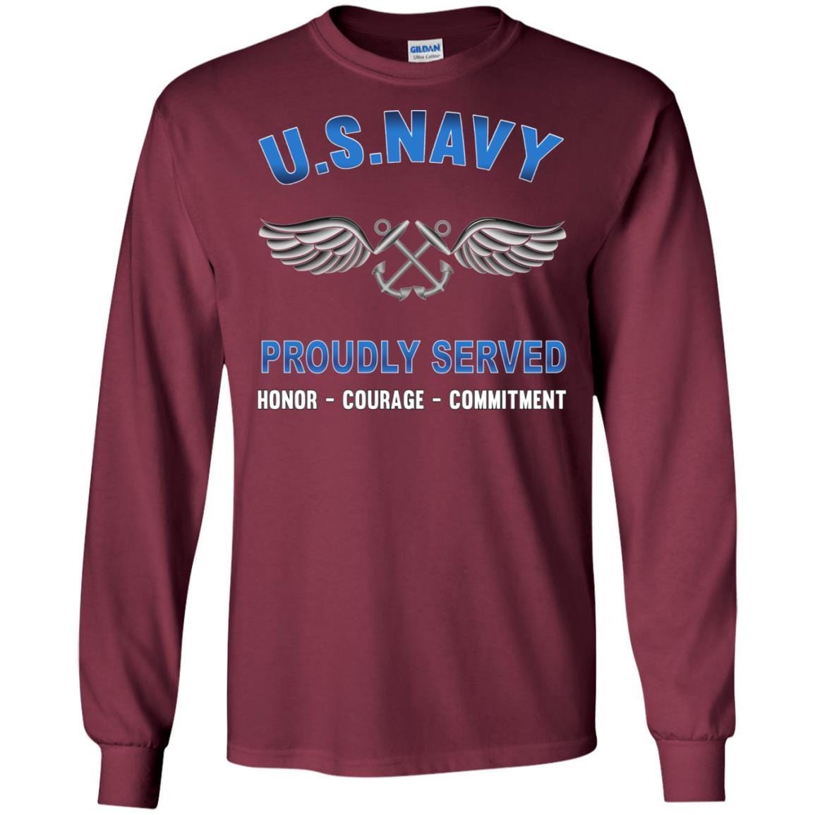 U.S Navy Aviation Boatswain's Mate Navy AB - Proudly Served T-Shirt For Men On Front-TShirt-Navy-Veterans Nation