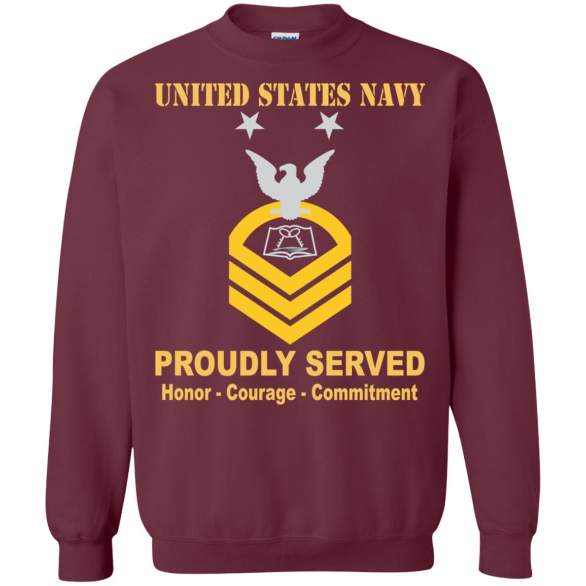 Navy Mess Management Specialist Navy MS E-9 Rating Badges Proudly Served T-Shirt For Men On Front-TShirt-Navy-Veterans Nation