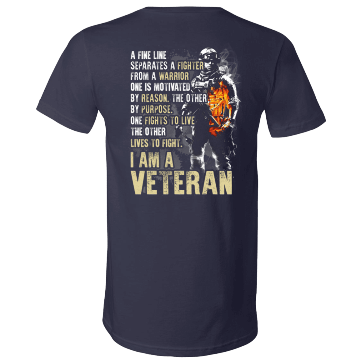 Military T-Shirt "I Am A Veteran" - Men Back-TShirt-General-Veterans Nation