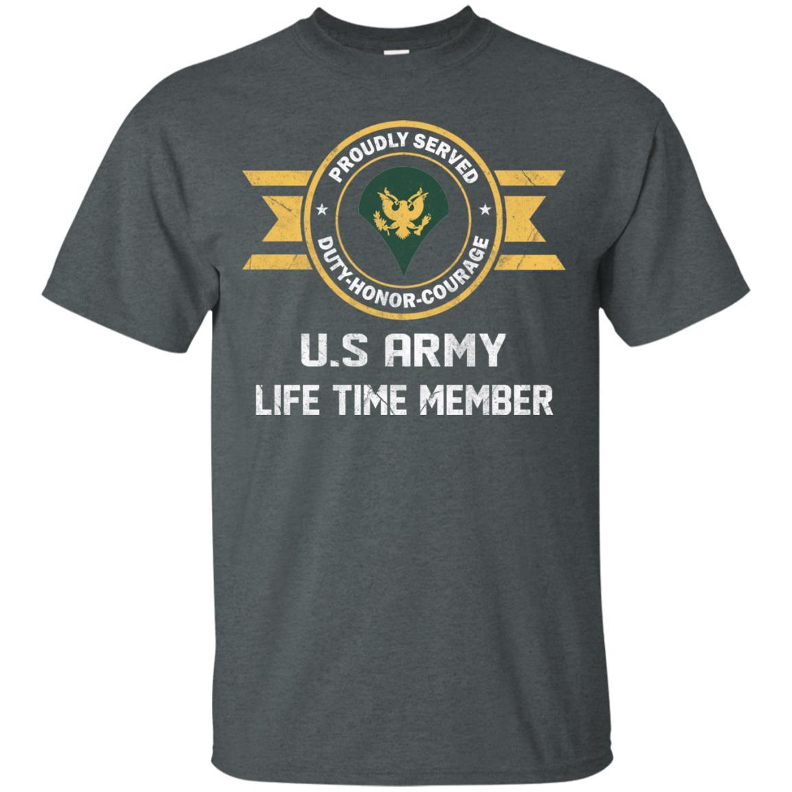 Life Time Member - US Army E-4 SPC E4 Specialist Ranks Men T Shirt On Front-TShirt-Army-Veterans Nation